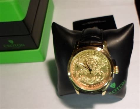 croton 20 gold coin replica watch|Croton Swiss $20 Gold Coin Style Wristwatch Leather W/ Manual .